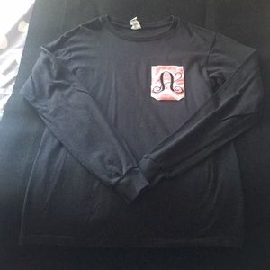 Black long sleeve initial A t-shirt